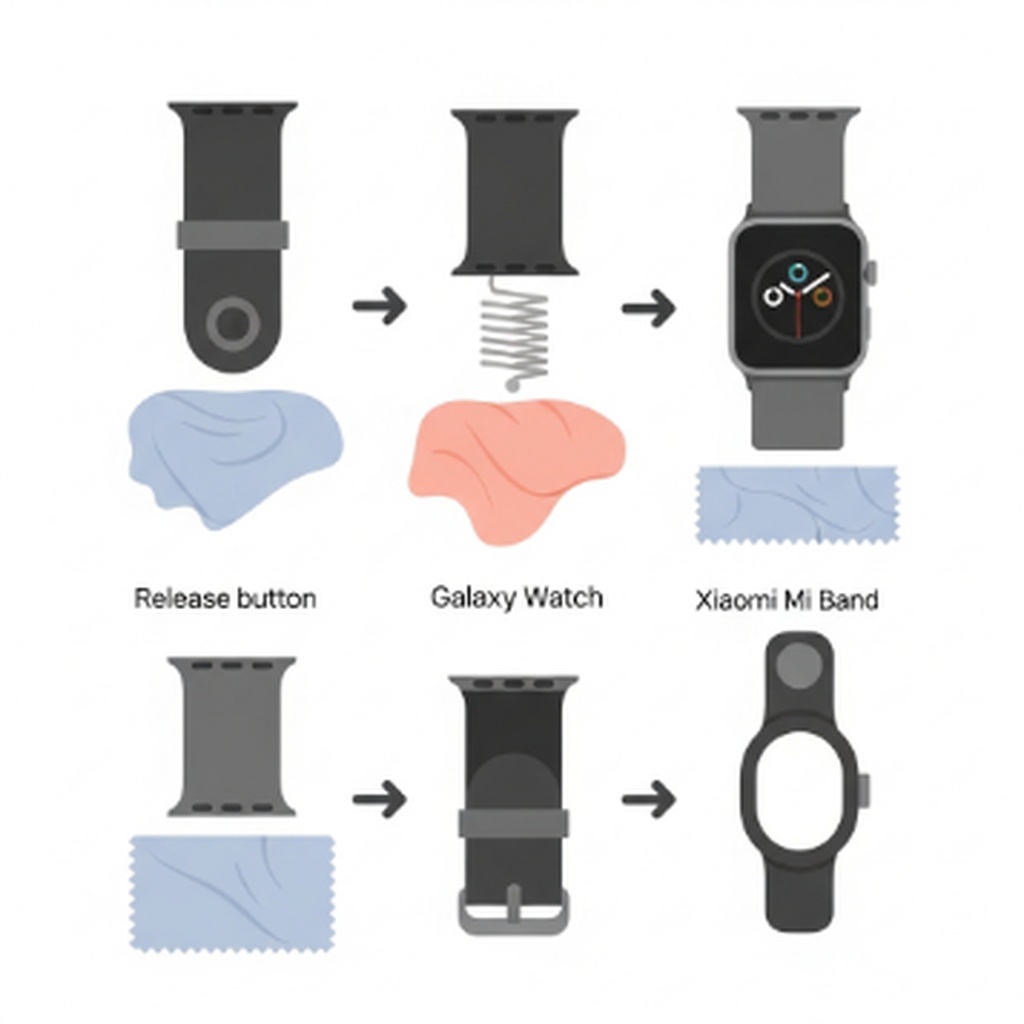 스마트 워치 스트랩 집에서 도구 없이 교체하는 방법