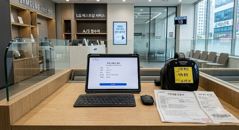 가전 서비스센터 AS 접수대 서류