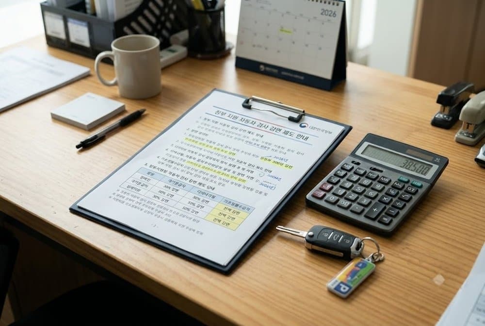 사회적 약자 감면 서류와 계산기 민간 자동차 검사소