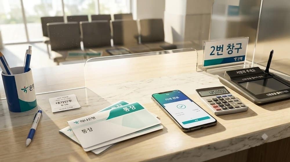 농협 파킹통장 통장과 스마트폰 뱅킹 화면