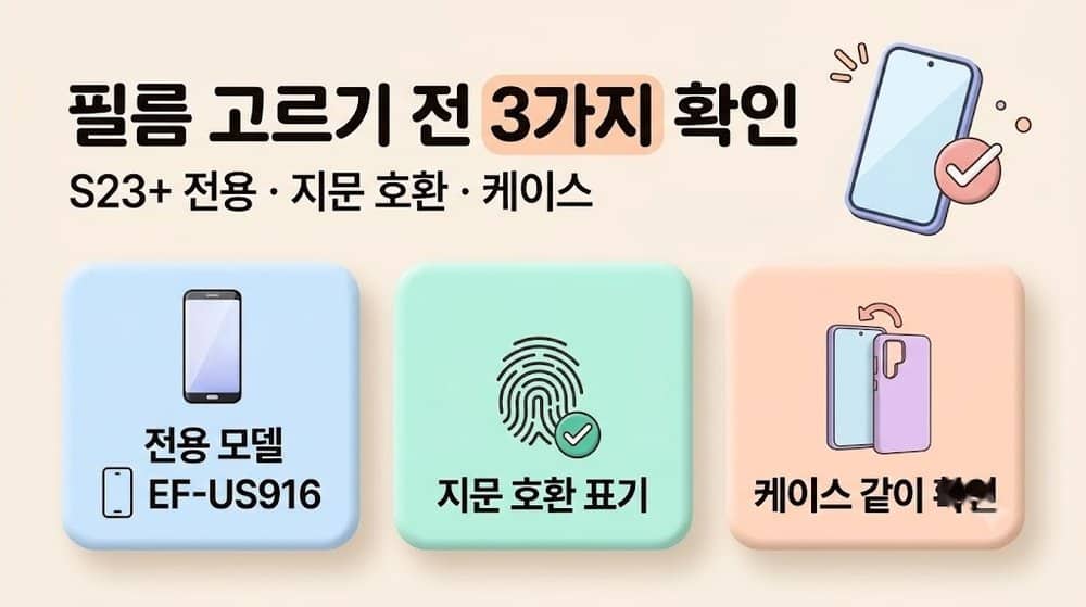 갤럭시 S23 플러스 필름 고르기 전 확인할 3가지 요약