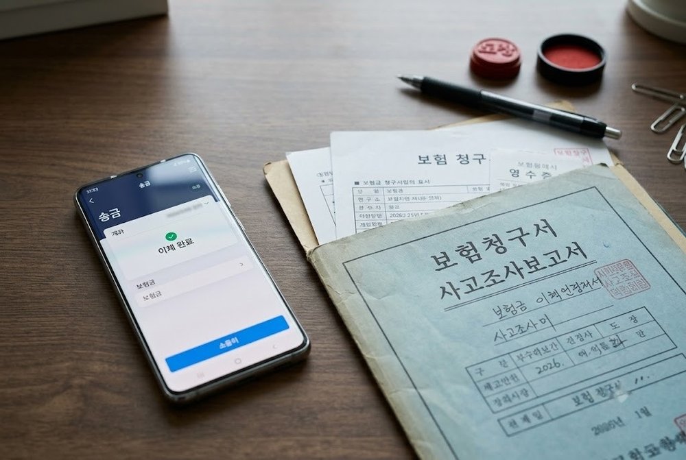 합의금 송금 내역을 확인하는 스마트폰 화면