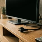 전원 케이블이 분리된 TV 화면과 넷플릭스 오류코드 e100 진단 환경